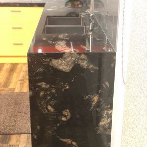 Fusion Black Granite with Waterfall End