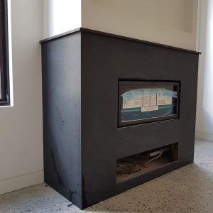 Absolute Black Granite Honed as a Fire Place