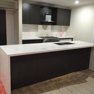 Carrara Prefabricated Benchtop with waterfall ends
