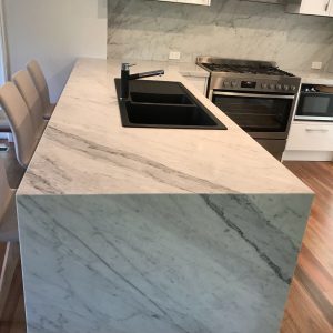 Carrara Venato Marble with waterfall end