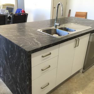 Granite Kitchen with Waterfall Ends