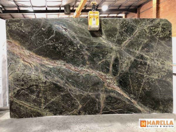 Rain Forest Green Marble in Leather