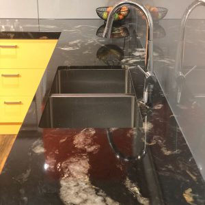 Fusion Black Granite with undermount sink
